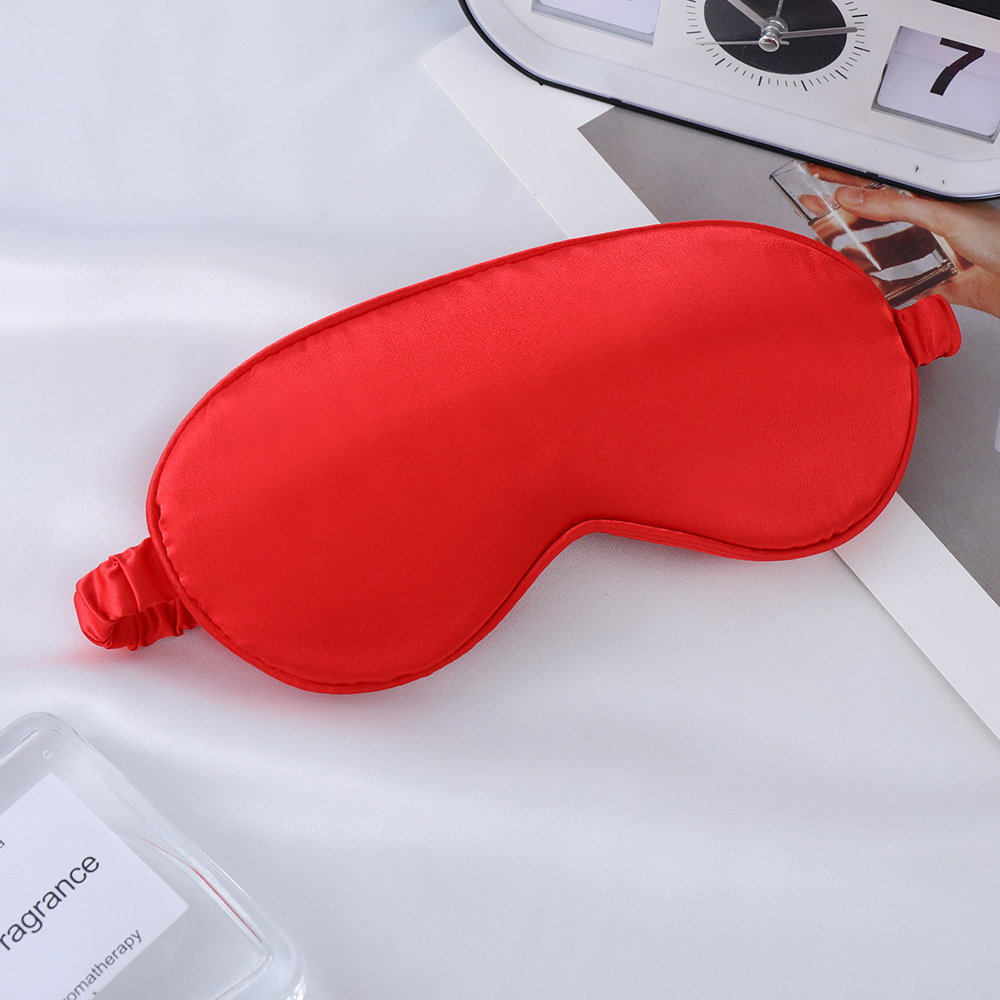 Máscara de Ojos de seda artificial de doble cara de seda de morera sombreado máscara de ojo del sueño logotipo impreso viajes al aire libre esencial en stock al por mayor