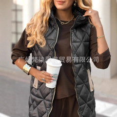 2025亚马逊速卖通宽松立领保暖马甲棉服欧美跨境秋冬新款时尚棉衣
