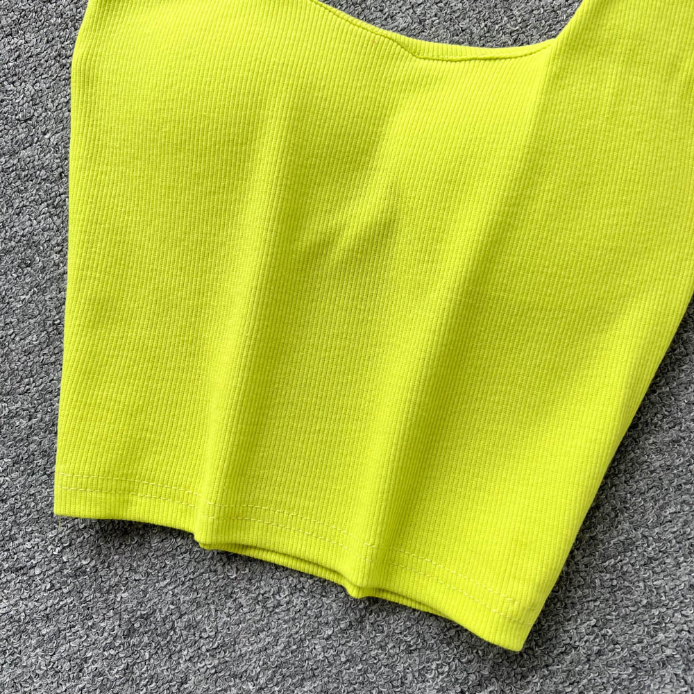 84g Weight Cotton, Rib Fabrics Fabric Type Short Top Length Vest Tops Type Holiday, Banquet, Daily Occasion Halter Neck Neckline Slim Fit Type Solid Color Pattern Summer Season Women's Gender Elegant, Streetwear Style Wholesale Women's Elegant Streetwear Solid Color Tank Tops 8