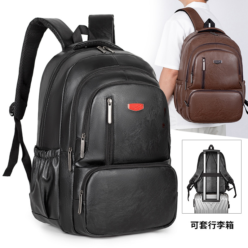 2025 nueva mochila de gran capacidad, color sólido, anti-salpicaduras de agua, ocio, mochila escolar para estudiantes de secundaria, mochila de viaje de negocios