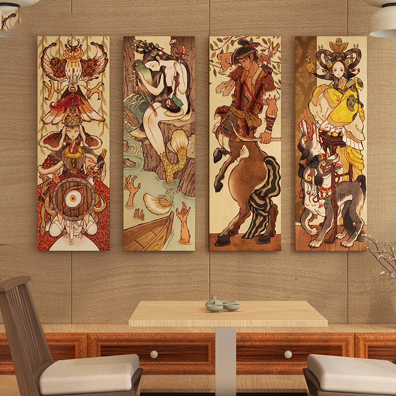 Japanese Zen-Style Hanging Paintings, Decorative Canvas Art, Japanese-Style Izakaya, Japanese Samurai Tattoo Shop, Tattoo Restaurant Decorative Paintings Japanese Zen-Style Hanging Paintings, Decorative Canvas Art, Japanese-Style Izakaya, Japanese Samurai Tattoo Shop, Tattoo Restaurant Decorative Paintings