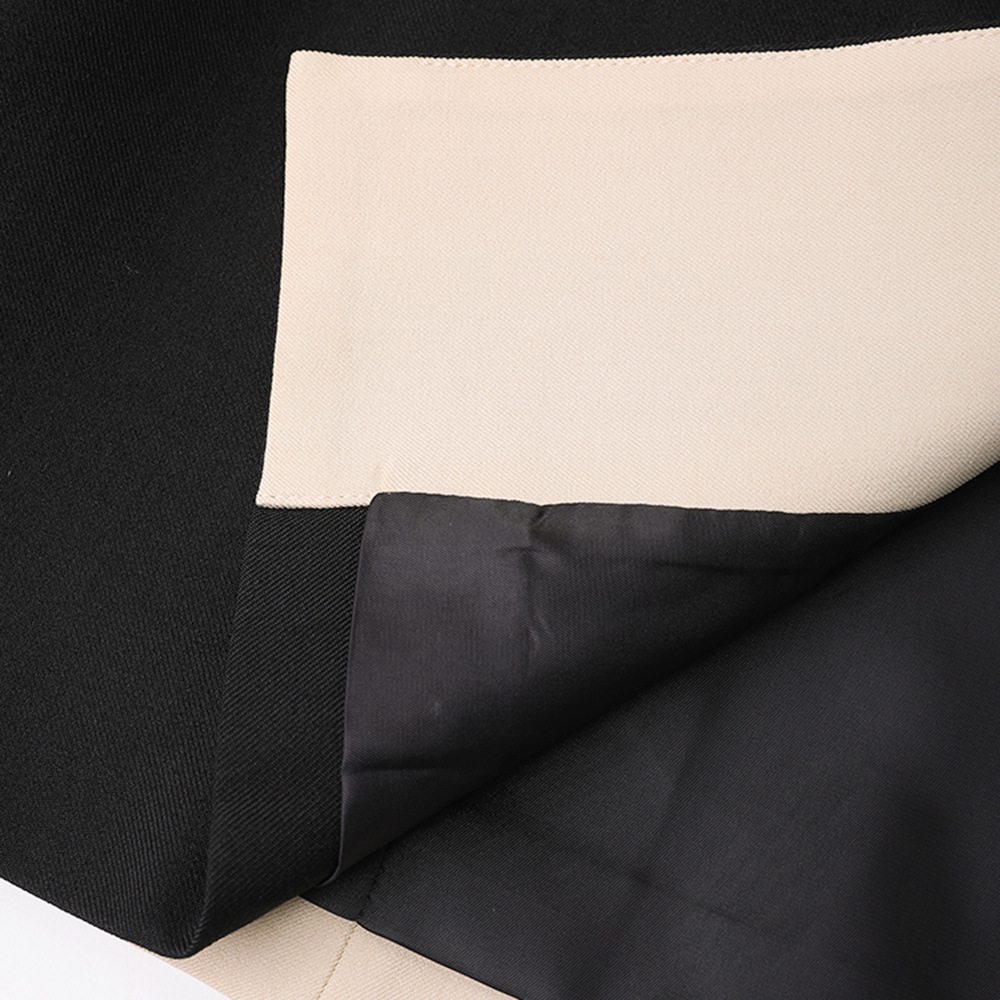 Women's Clothing niche temperament denim patchwork long coat spring and autumn new retro contrast color single breasted trench coat_voghion.com