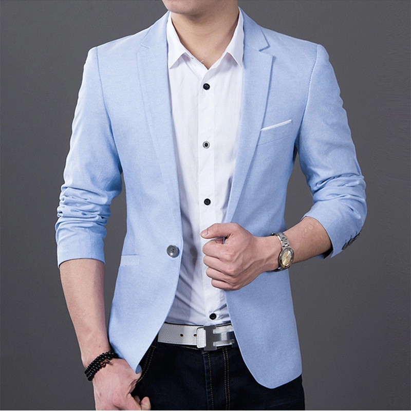 Primavera y verano hombres delgados ropa occidental casual coreano slim fit pequeño traje de los hombres guapos jóvenes de una sola pieza más tamaño abrigo