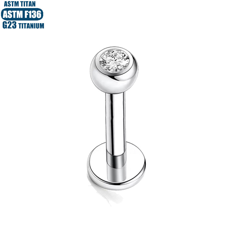 Labret piercing jewelry detail image