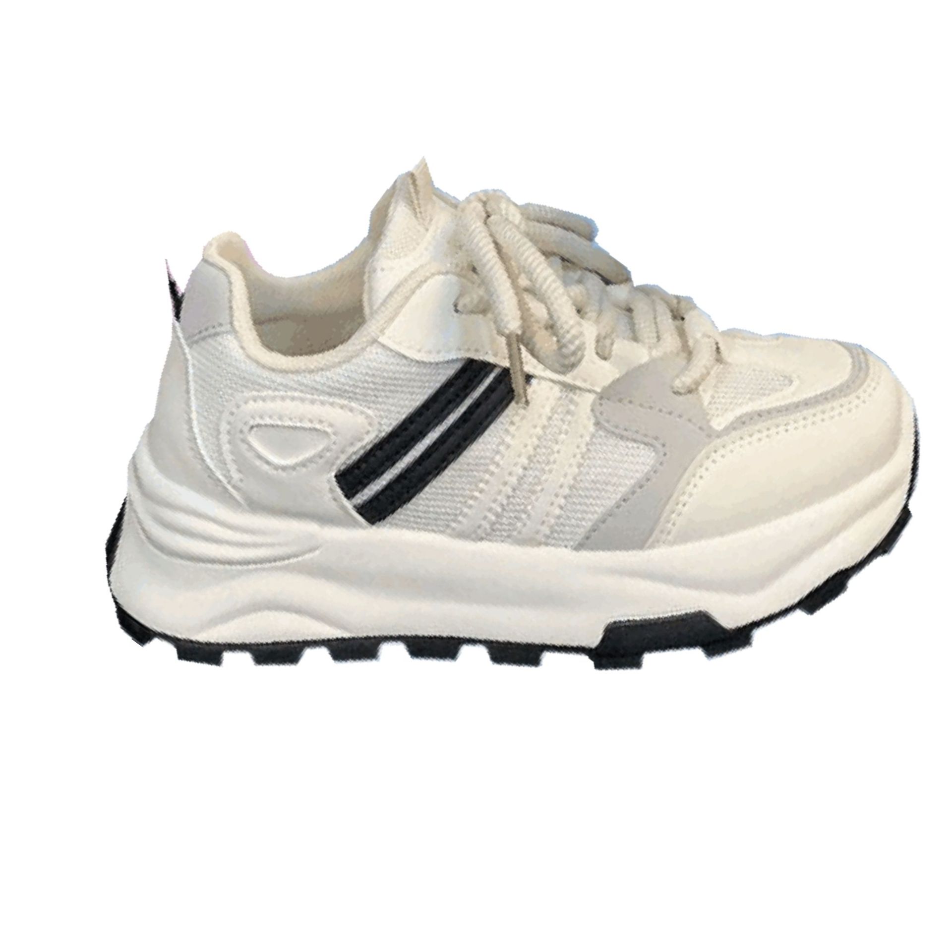 Zapatos deportivos de malla de suela gruesa para mujeres 2025 primavera nuevos zapatos casuales de muffins pequeños zapatos de alto padre