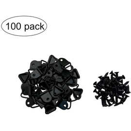 100 个装小三角环钢质图片挂架带螺丝相框绘画艺术品相框挂钩照片