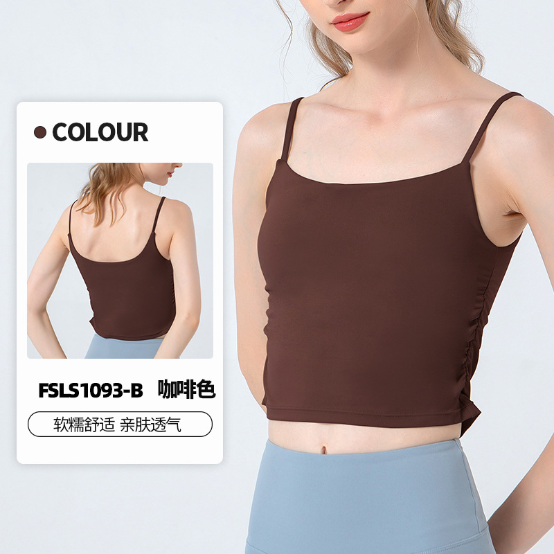 Lulu ropa interior deportiva de una pieza para mujer cintura plisada entrenamiento fitness sujetador sexy sling yoga chaleco