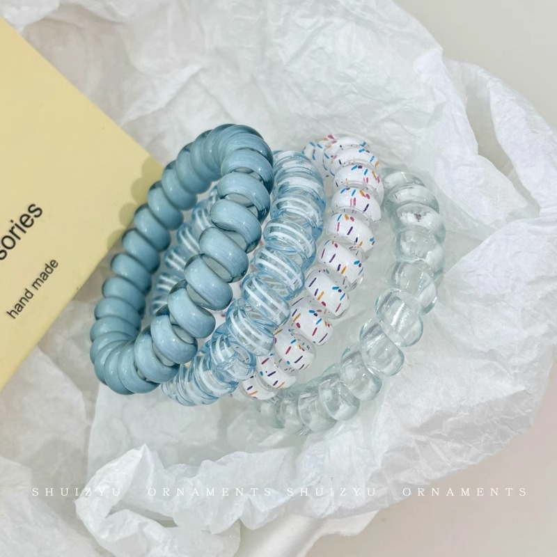 Línea telefónica con lazo, anillo para el cabello, tocado, nueva trenza de burbujas, cuerda para el cabello trenzada, alta elasticidad, sin dañar el cabello, cuerda para atar, banda de goma femenina