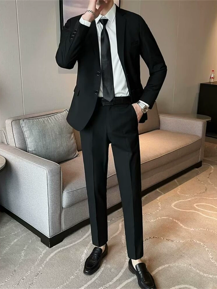 Классический костюм, платье, пиджак, комплект, корейский стиль, slim fit