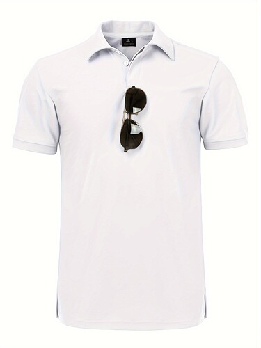 Men's Short Sleeve Lapel Collar Golf T-Shirt In Solid Color