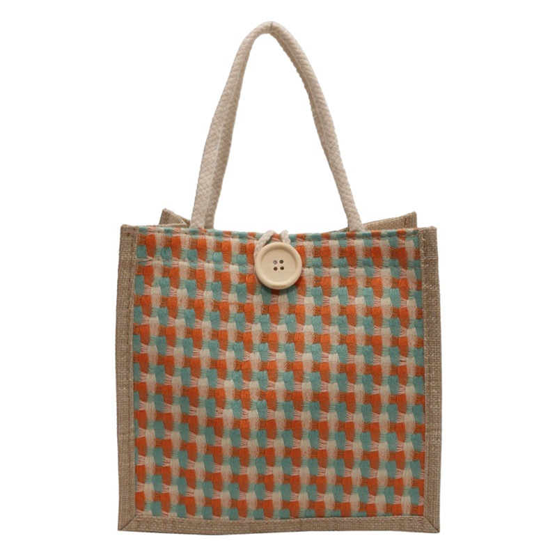 In-Stock Wholesale Hand-Held Linen Bags for Women 2026 New Model Linen Gift Bags Jute Woven Small Tote Bags