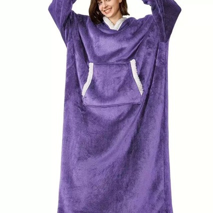 Pijama grueso chaqueta de terciopelo perezoso mantas de televisión pijamas de franela encapuchados extensión 120CM150CM image 4