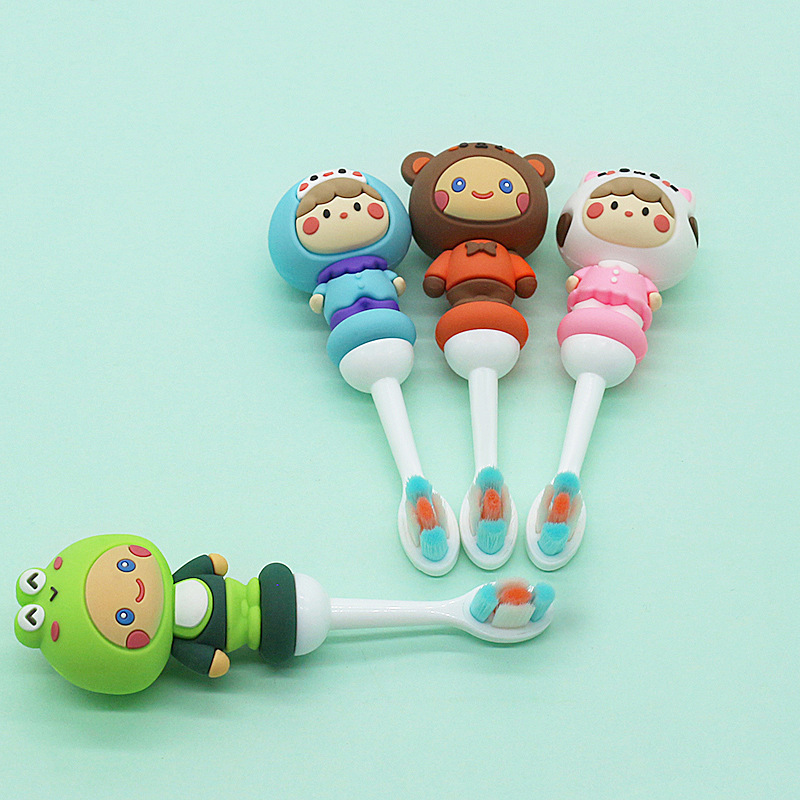 Nuevos productos cepillo de dientes para niños, mango antideslizante de cabello suave de alta calidad, suministro de cepillo de dientes en forma de animal adorable