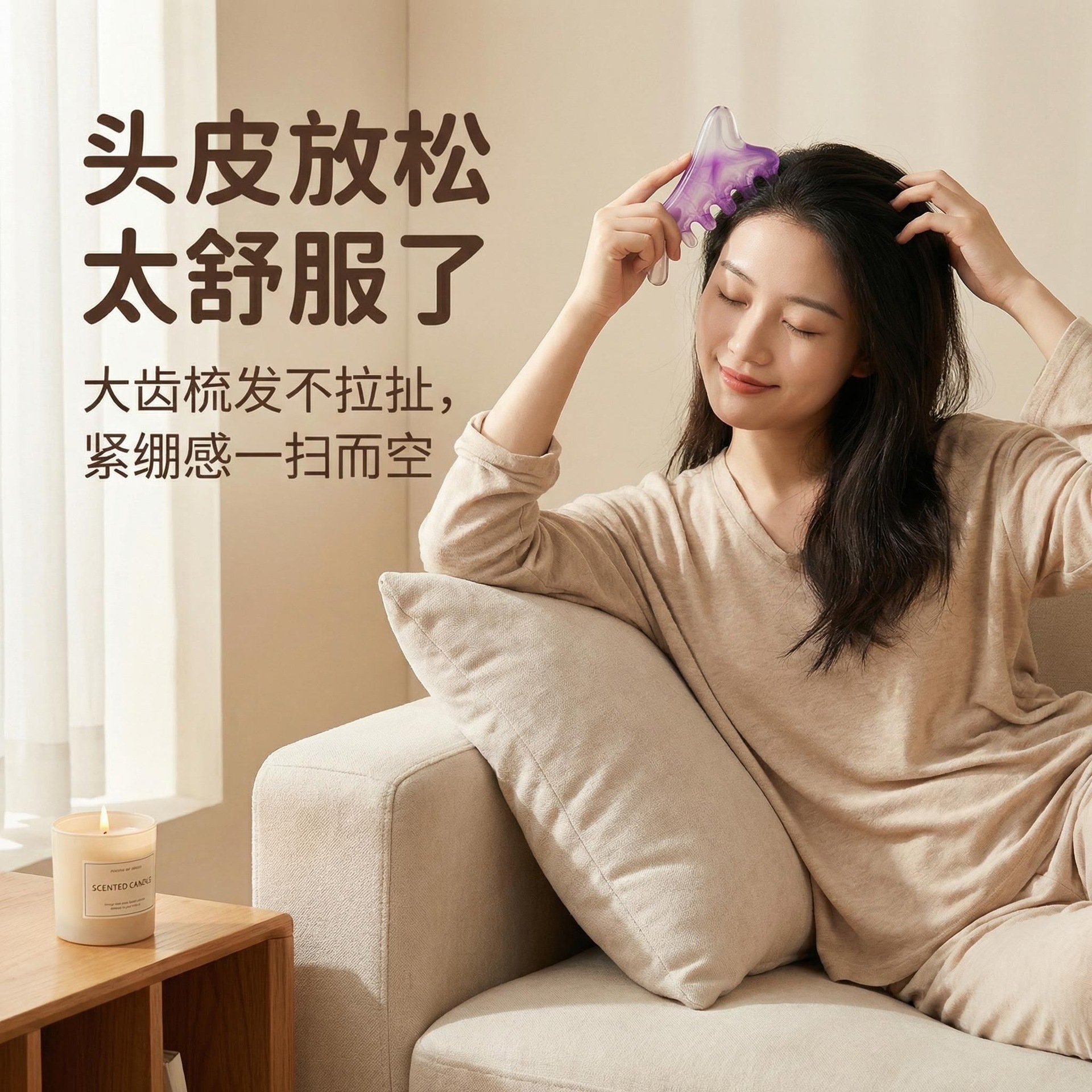 4 in 1 Acupoint Head Massage Comb Gua Sha Scalp Meridian Brush for Women Wellness quality and texture