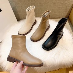 金歩康の柔らかい皮の冬のマーティンの靴の女性の新型の秋のショートブーツのやせているチェルシーの靴のベルベットの女性のショートブーツ