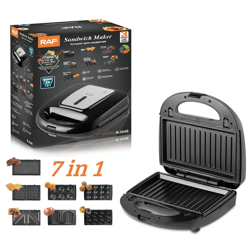 RAF .European standard cross-border multifunctional seven-in-one sandwich machine, steak machine, waffle machine, breakfast machine and bread machine