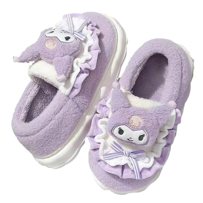 Hello Kitty, тапочки, зимние милые утепляющие обувь на платформе, плюшевые