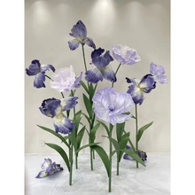 手工花成品纸艺鸢尾花仿真花造景摆设客厅装饰花卉摆件大型纸艺花
