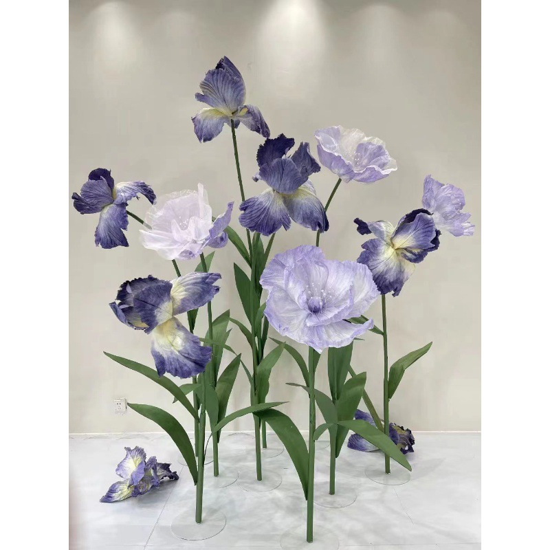 手工花成品纸艺鸢尾花仿真花造景摆设客厅装饰花卉摆件大型纸艺花