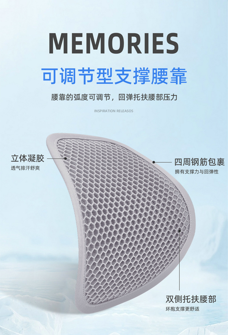 Zhongheng's Newly Upgraded Summer Honeycomb Breathable Gel Lumbar Support Car Seat Cushion
