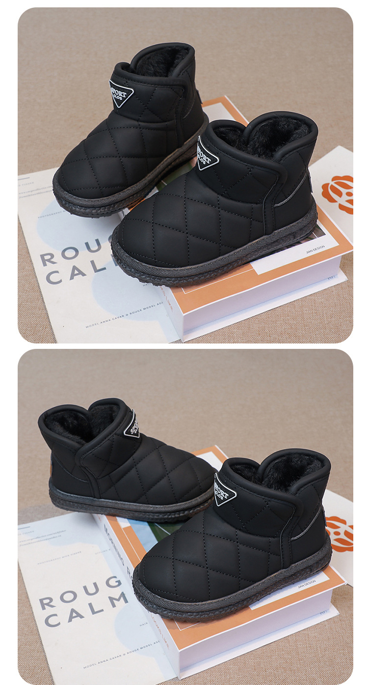 Kinder Mädchen Schuhe, warme 2024 Winter neue Schneestiefel, mittlere und große Kinder Plüsch dicke Baumwolle kurze Stiefel_voghion.com