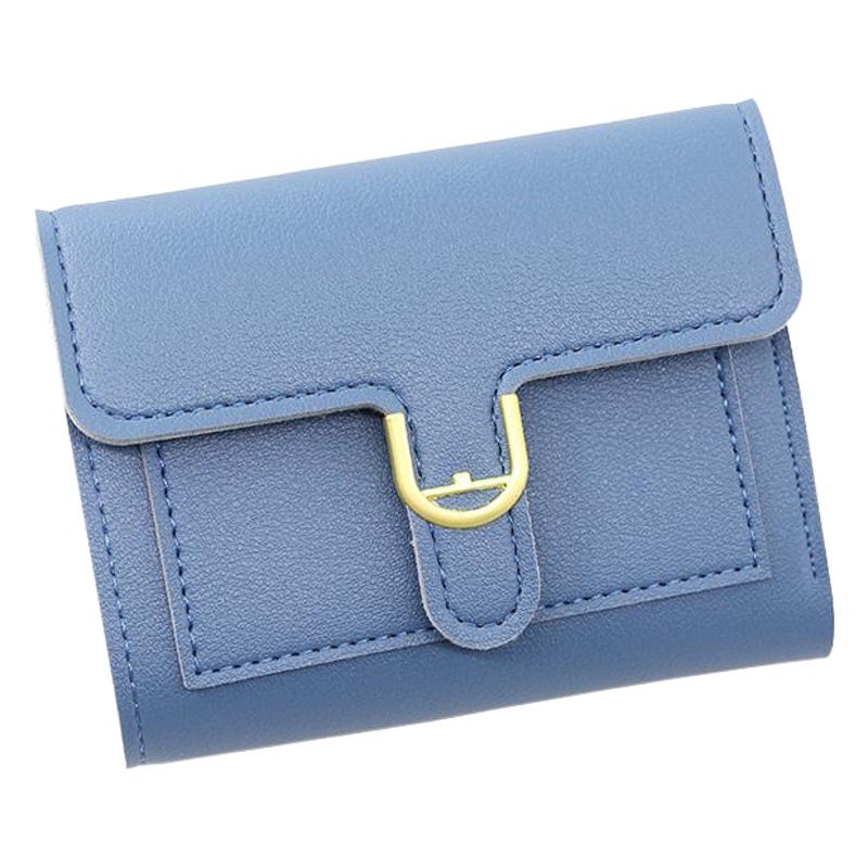 Fábrica al por mayor de las mujeres corto billetera pequeña tres veces simple color sólido monedero cambio tarjeta bancaria embrague