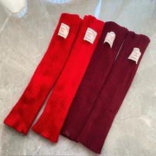 韩网红白标签两用羊毛袜套大标签袖套潮袜保暖护臂套手套厂家直销