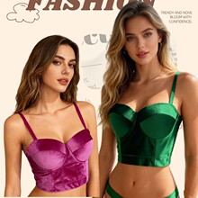 欧美亚马逊爆款灯芯绒束身鱼骨胸衣秋冬修身吊带内衣束腹鱼骨胸衣