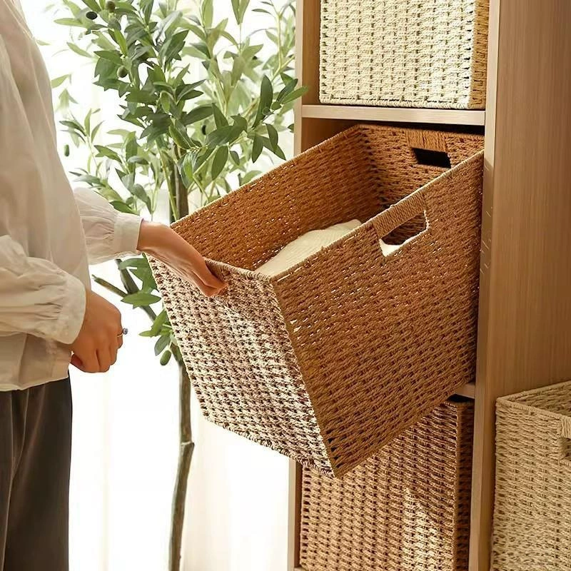 Корзина для хранения из ротанга, игрушка для закусок, ящик для хранения мелочей, тканая корзина, домашний шкаф, ящик для хранения в виде ящика