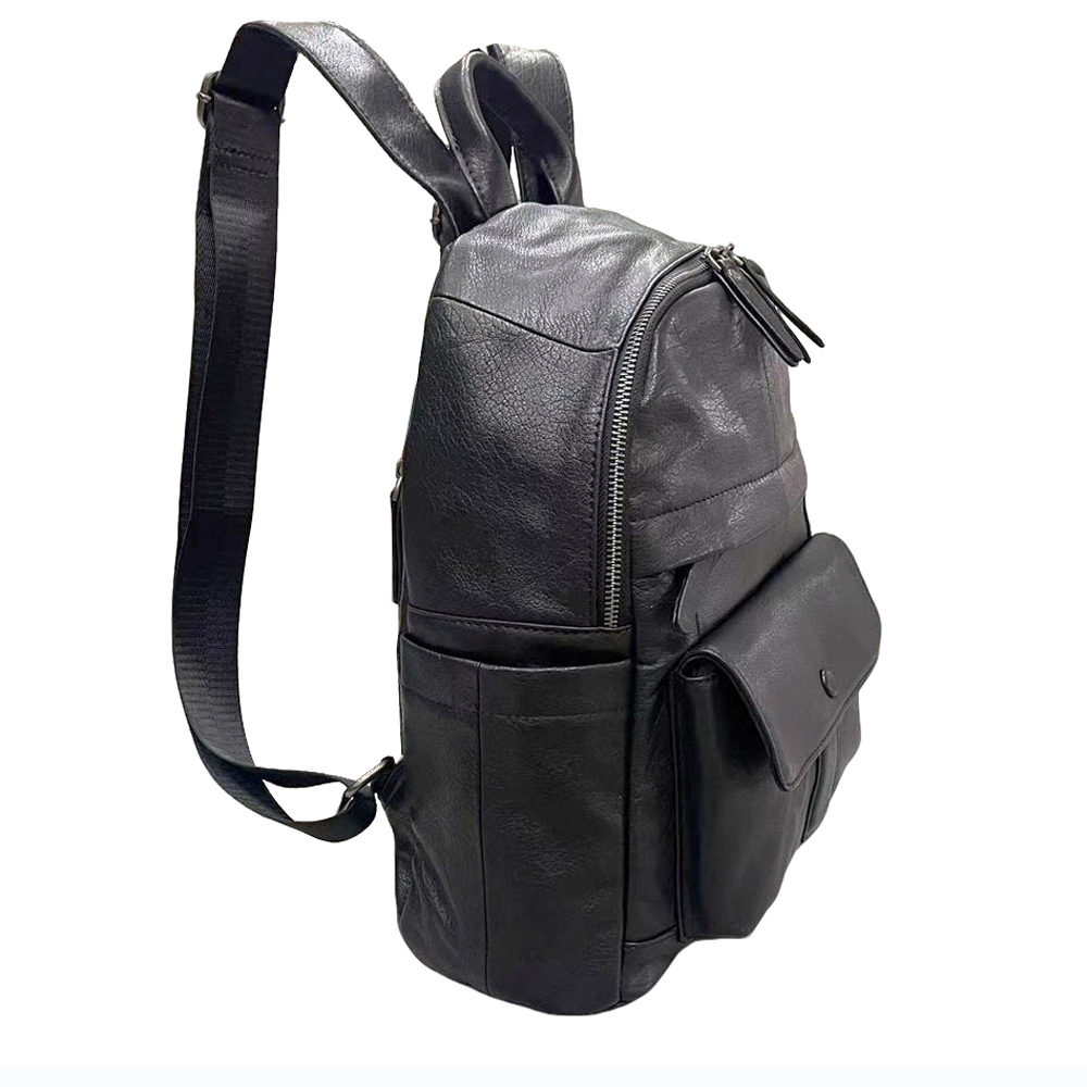 Leather Backpack Women's Black Top Layer Cowhide Women's Backpack Versatile Soft Leather Women's Bag_voghion.com