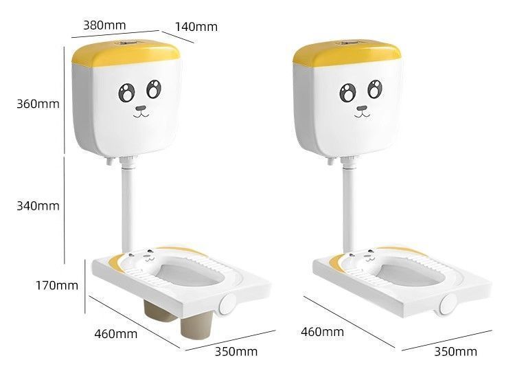 Kindergarten squat toilet water tank, children's colorful cartoon apple bear, Nusby penguin, sensor water pump, ceramic undefined