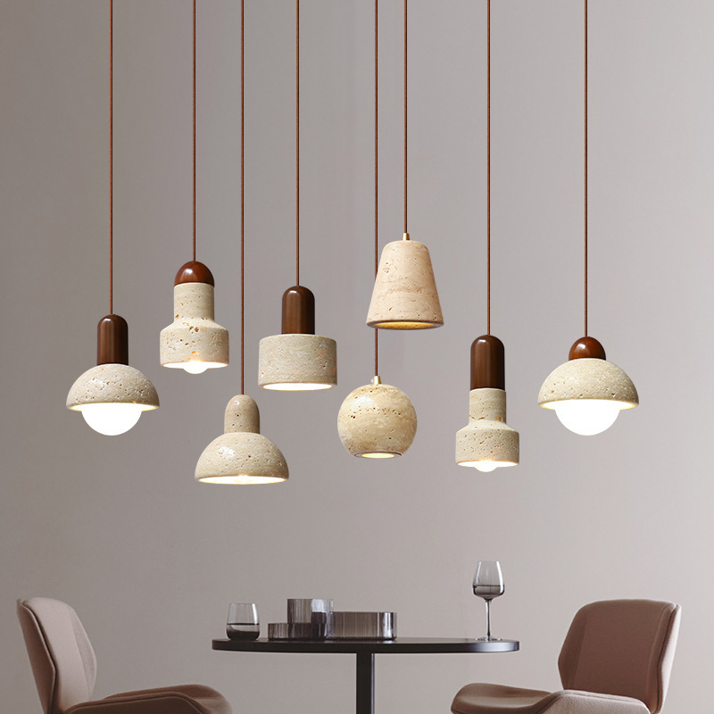Cama de viento retro, lámpara de diseño, pasillo, comedor, piedra amarilla, lámpara de dormitorio, industria de alojamiento negro japonés