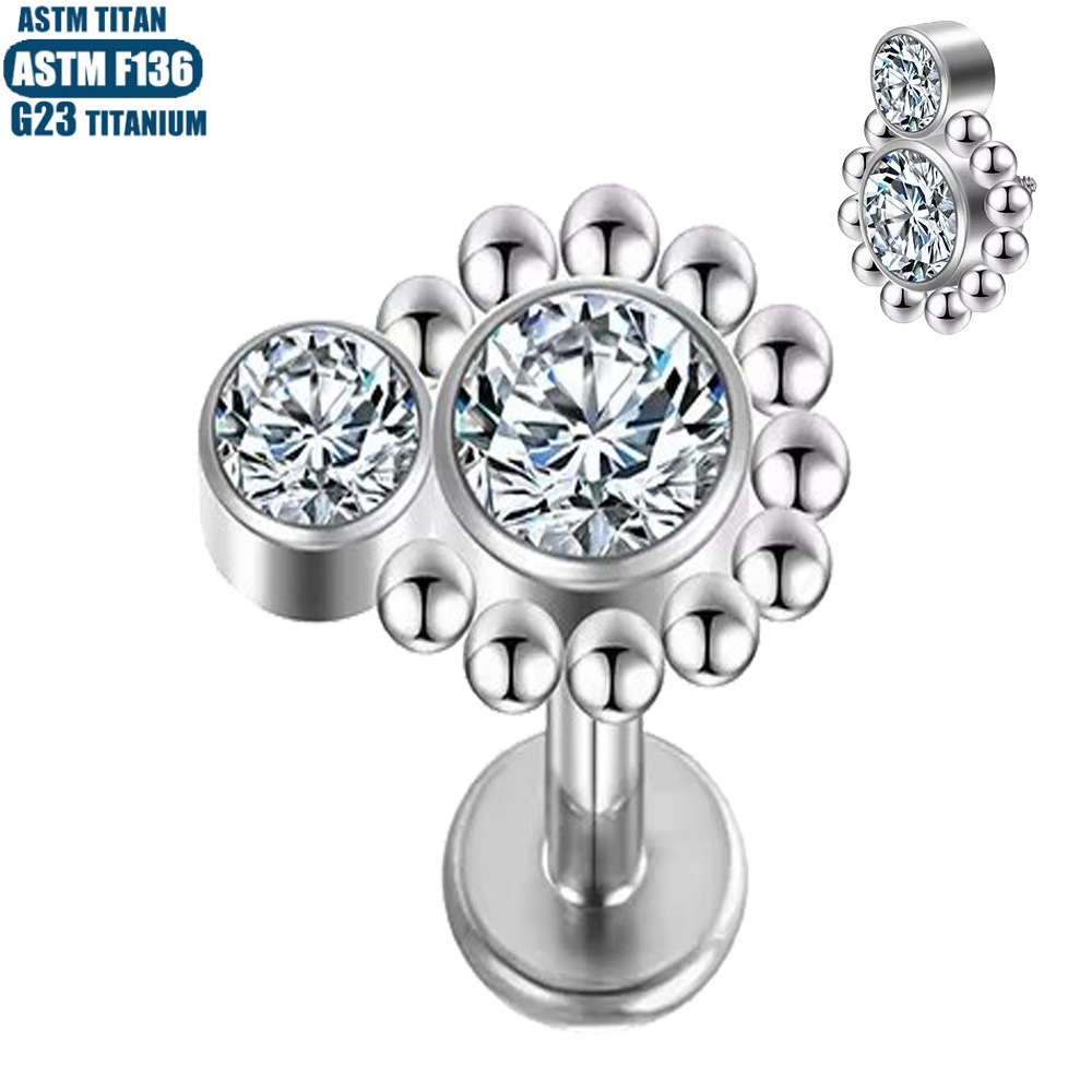 Labret stud lip piercing jewelry styling detail