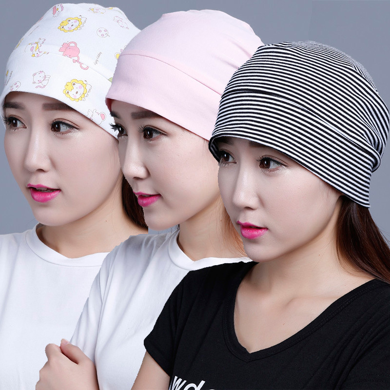 针织春夏新款韩版潮帽弹性化疗帽男女堆堆帽女秋季月子包头帽