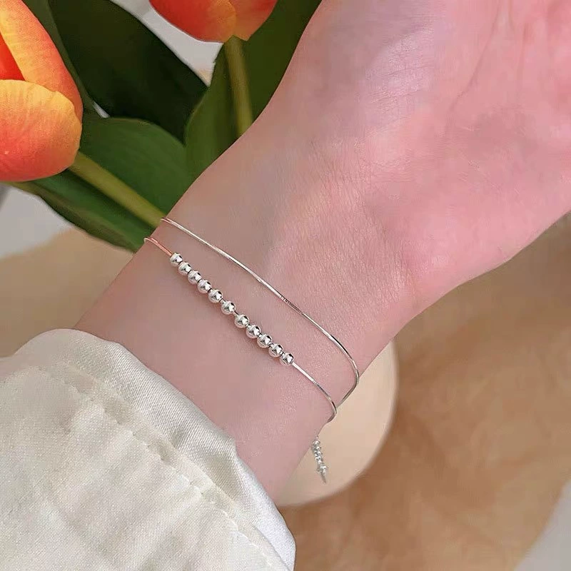 Round Zircon Bracelet Beads, 925 Silver Sample, Simple Elegant Charm (Multiple Codes)