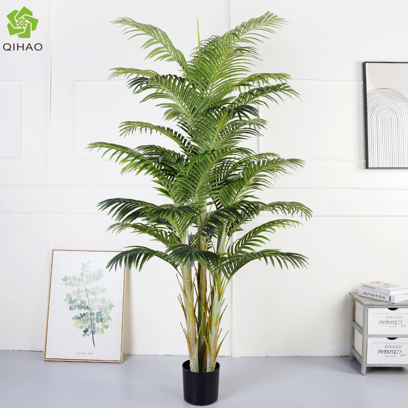 Planta Artificial Grande de Color Verde, Árbol de Girasol Fénix, Palmera Areca Artificial para Interiores, Árbol Artificial Decorativo, Planta Artificial de Girasol Fénix en Maceta