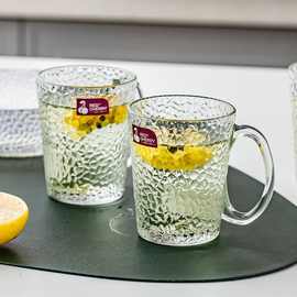 玻璃水杯带把家用泡茶杯子套装客厅加厚透明耐热饮料咖啡杯子包邮