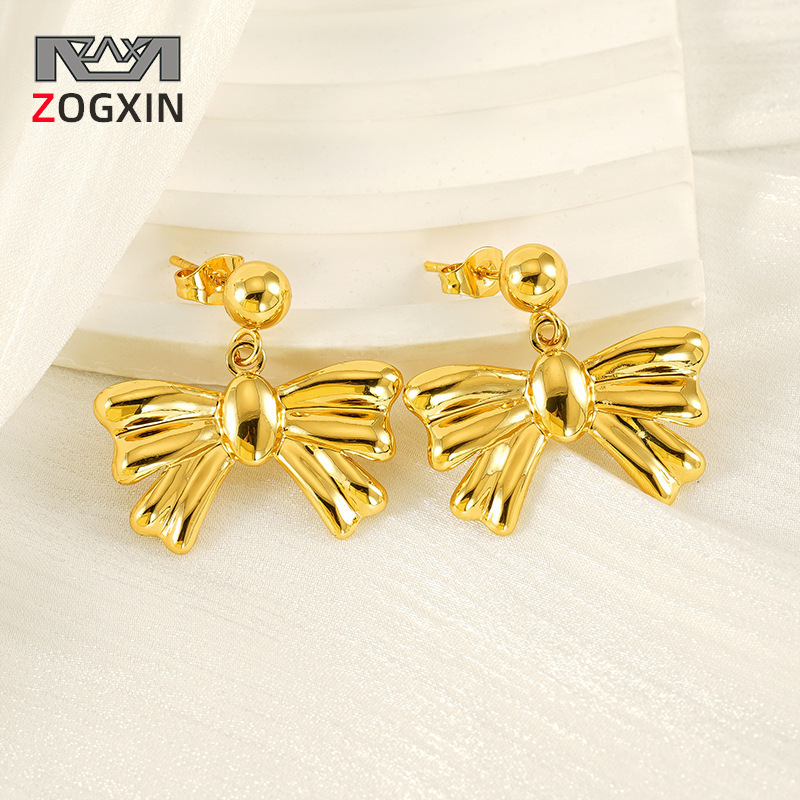 2024 nuevos pendientes de lazo para mujer, lujo ligero, nicho, pendientes de temperamento simple de alto nivel, personalidad de moda, pendientes de todo fósforo