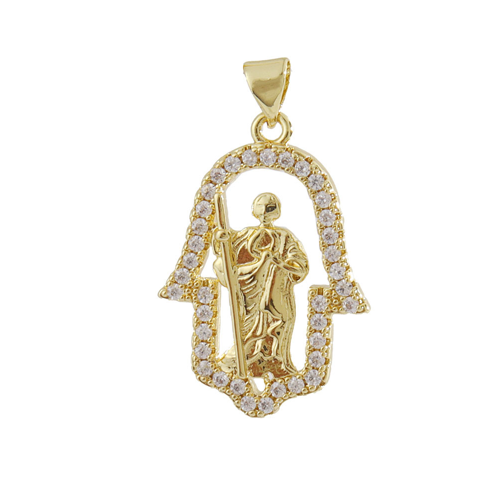 3g Weight Pendant Jewelry Making Type 14*26mm Jewelry Making Size Gold Plated Plating Material Zircon Inlay Material DIY Jewelry Accessories Classification 1 Piece Quantity Copper Material Human, Cross, Virgin Mary Pattern Inlay Design Vintage Style, Religion, Simple Style Style 1 Piece 14*26mm Copper Zircon Gold Plated Human Cross Virgin Mary Pendant 9