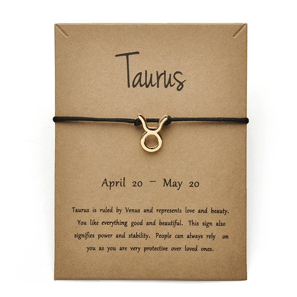 Taurus black gold bracelet