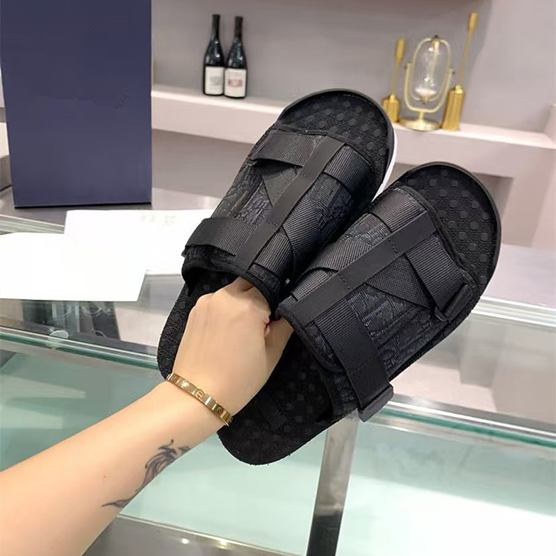 Dior Alpha Sandals Oblique Jacquard Black