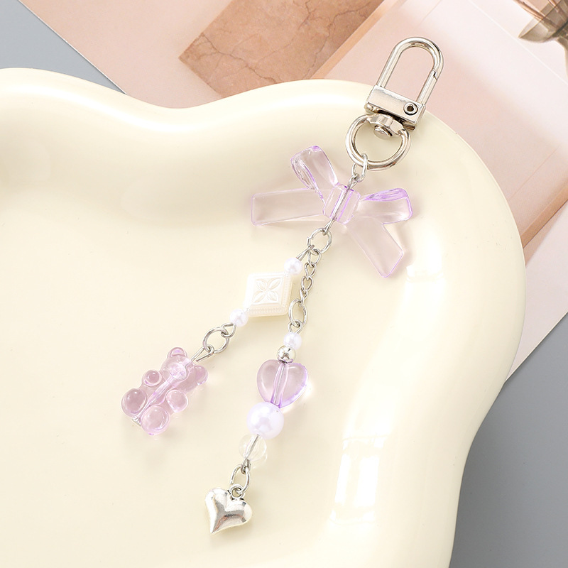 Ins nuevo arco acrílico llavero colgante personalidad DIY bolso colgante auriculares colgante joyas