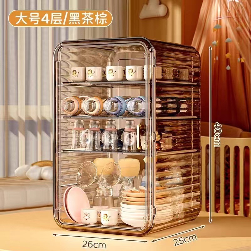 큰 4 층 (홍차 다크 브라운)