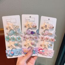 超仙夏日甜美花朵珍珠海星发夹海边拍照氛围感发饰碎发刘海侧边夹