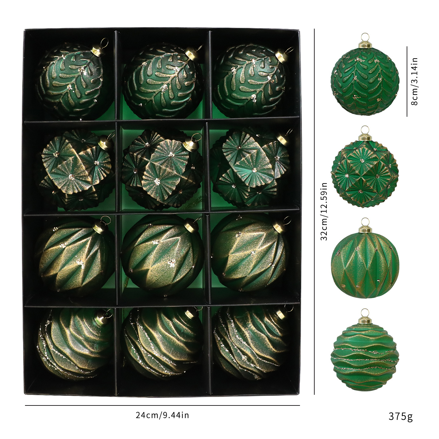 Shengyuan nuevo retro retro retro caja de bolas de Navidad decoración de árbol de Navidad decoración de ventanas de hotel colgante colgante image 8