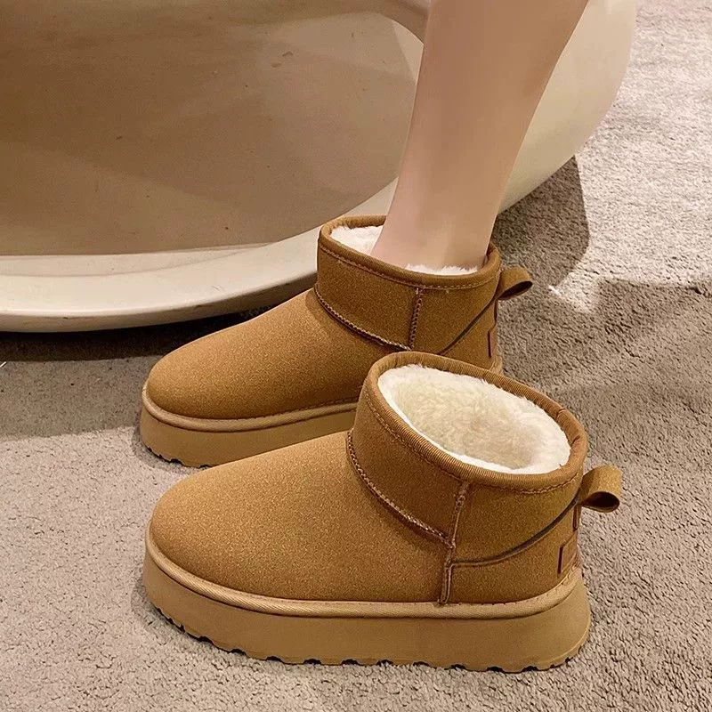 Снежные сапоги с толстой подошвой Женские 2024 новые зимние кексы с толстой подошвой