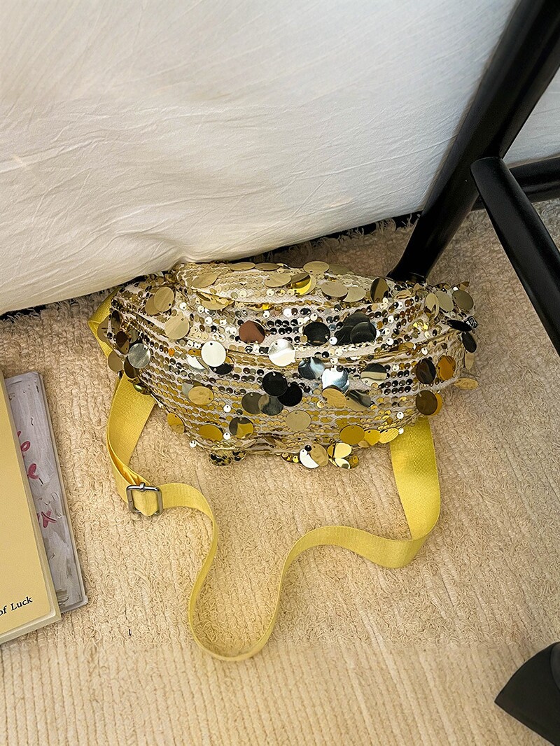 Bolso de venta caliente para mujeres 2026 nuevo bolso de cintura de sequilla de moda para mujeres de un solo hombro bolso de pecho de moda personalidad bolsa