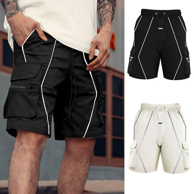 Bermudas hombre deporte casual holgadas bolsillos múltiples verano_voghion.com