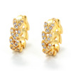 Zirconium, golden brand earrings, European style, diamond encrusted