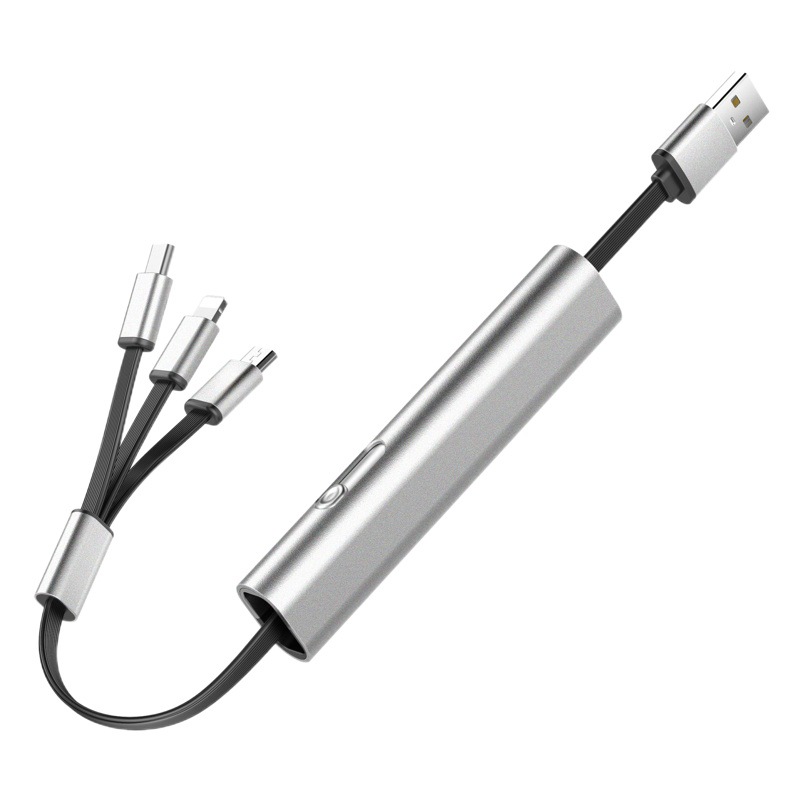 Cable de datos retráctil tres en uno, cable de carga multifuncional para teléfono móvil, cargador de coche, venta al por mayor, logotipo personalizado, fábrica con stock.